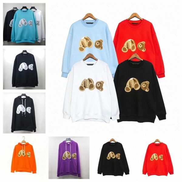 

designers mens hoodies broken bear sweatshirt graphic tee teddy bear trendy terry wear oversized long sleeve sweater catton hoodie i6ng#, Black