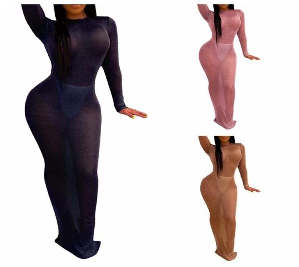 

2019 new shiny see through backless beach long dress women bikini swimsuit bathing suit cover ups beachwear t2006021276211, Black;gray