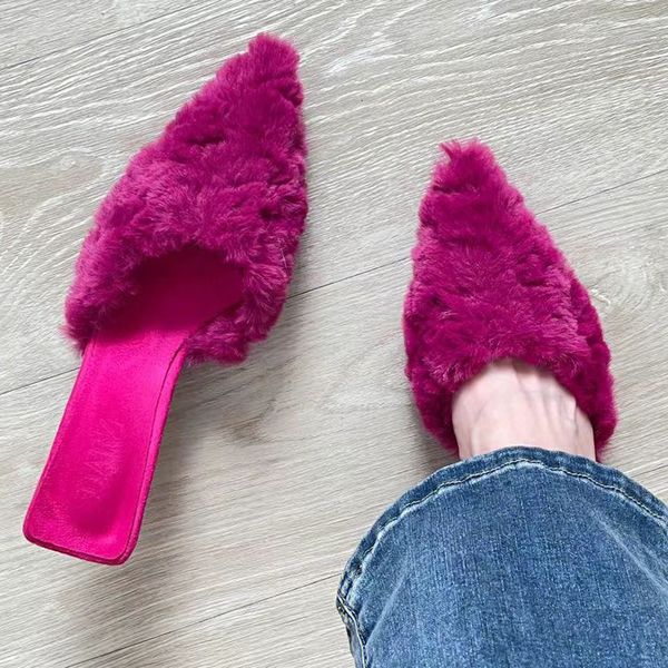 

slippers summer women sandals garden shoes fury decoration high heel vacation beach non slip soft bottom comfortable casual outdoor 230812, Black