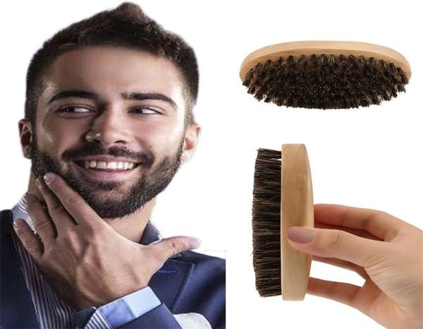 

practical oval shape men boar hair bristle facial beard mustache brush hard round wood handle hairdressing tool for men5678113