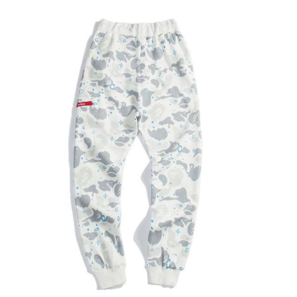 

spring atumn new men's starry camo casual pants lover's black white luminous loose hip hop pants 324f