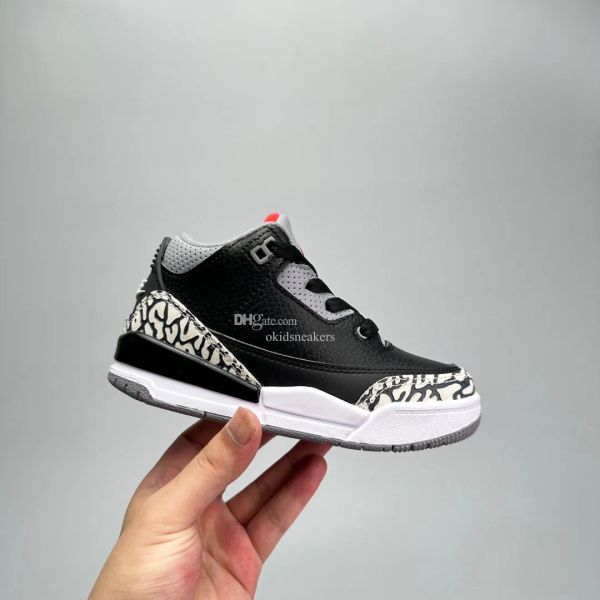 

2023 kids sneakers 3s kids girls shoes fashion boys basketball 3 children shoes girl sport running child shoes''gg'' bgt, Black