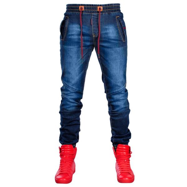 

jeans for mens 2019 summer men's pants classic jeans denim cotton solid straight pocket denim trousers distressed pant225s, Blue