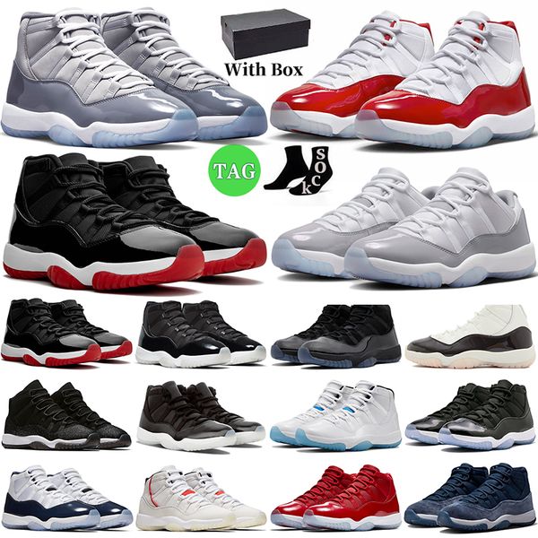 

with box 11 basketball shoes jumpman 11s men women cool cement grey low cherry high bred gamma blue neapolitan mens trainers outdoor designe