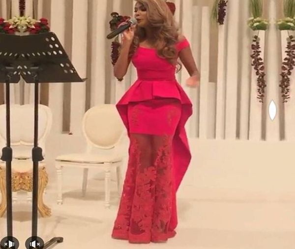 

long evening dresses red satin lace mermaid pregnant party prom formal evening gowns dress turkey women 2017 kaftan gala5211357, Black;red