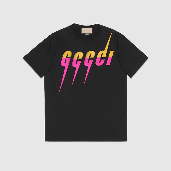 

trimmed with a gccci blade-print cotton t-shirt, White;black