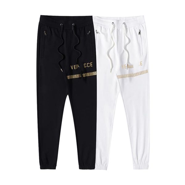 

mens track pant casual designer solid color joggers pants rainbow side stripes trousers elastic waistm-xxxl#99214r, Black