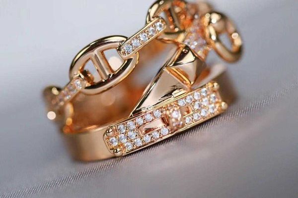 

high-end aima family pig nose ring 925 sterling silver plated 18k gold h double layer belt buckle precision 4i2u