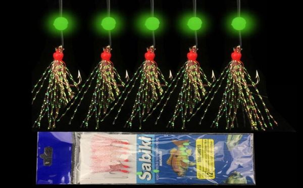 

fishing hooks minfishing 5 packlot string sabiki hook fishhooks for swivel jig head luminous beads with 6 small4524187