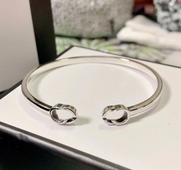 

classic simple silver letters bracelet bangle fashion designer bracelets cuff bangle women lady party wedding jewelry anniversary 1380093, Golden;silver