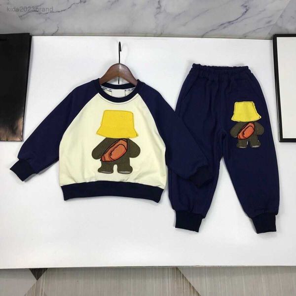 

designer baby autumn sets kids tracksuits size 90-150 cm 2pcs cartoon character pattern printed round neck sweater and pants aug08, White