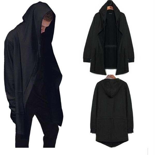 

men spring autumn hooded cardigan sweatshirt wizard black gray cloak outerwear mens high street swag hoodies women loose long slee270s