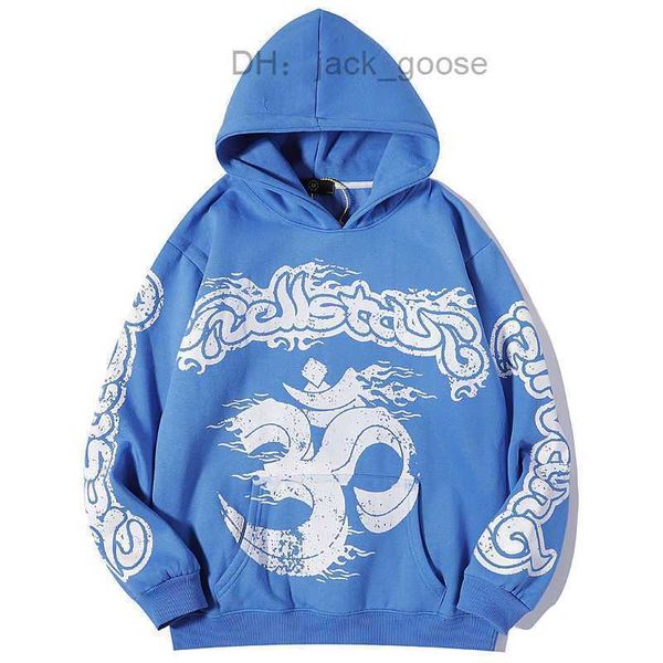 

men's hoodies sweatshirts high street hellstar fleece mens hooded harajuku stranger things oversize lose sweatshirtss loose hip hop hoo, Black