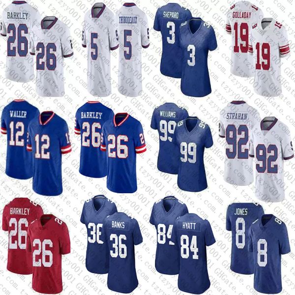 

custom saquon barkley daniel jones deonte banks football jersey kayvon thibodeaux jalin hyatt darren waller dexter lawrence isaiah hodgins a, Black;red