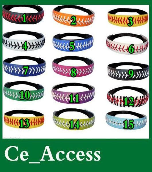 

softball headbands yellow leather red seamed stitching sport team1070406, Silver