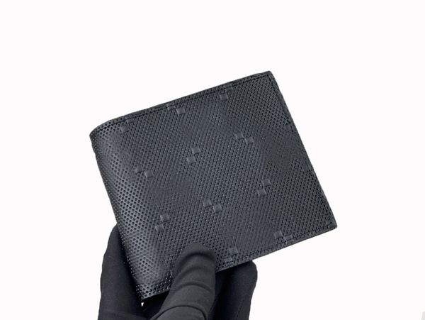 

luxury mens designer wallets fashion purse famous stylist man card holder high-quality male embossed double letters short clutch bag 562b, Red;black