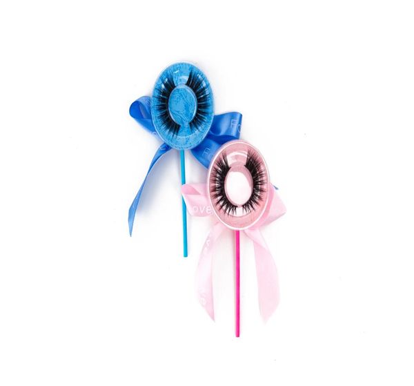 

lollipop box false eyelash 3d mink strip silk lashes thick fake faux eyelashes accept private label on stickers8240503