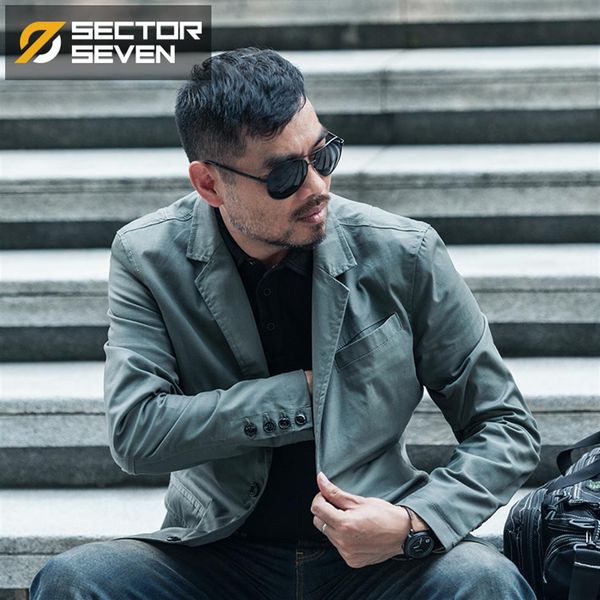 

sector seven waterproof military style suit jacket male tactical blazers men coat slim fit cargo pocket design lj201223237a, White;black