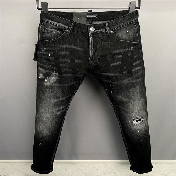 

dsq phantom turtle men's jeans mens luxury designer jeans skinny ripped cool guy causal hole denim fashion brand fit jeans me298l, Blue