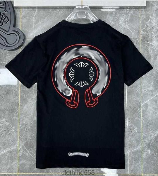 

luxury classic mens t shirts ch brand fashion men sanskrit letter t-shirt horseshoe cross designer tshirts man hip hop sweater summer women, White;black