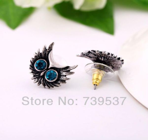 

lovely siam rhinestone owl stud earrings01234567896771066, Golden;silver