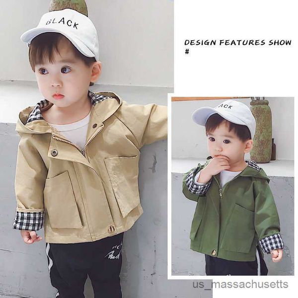 

jackets baby boys fashion hooded coat jacket kids casual cotton jackets overcoats children clothes outfits r230812, Blue;gray