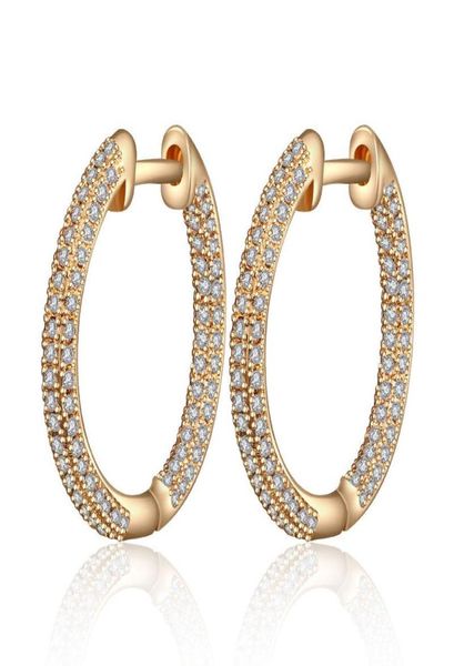 

luxury cubic zirconia hoop earrings for women gold silver color cz round circle earrings wedding party jewelry vintage gifts8285902, Golden;silver