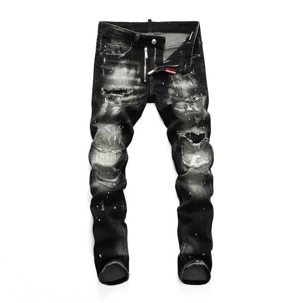 

23ss designer mens jeans distressed ripped biker slim fit motorcycle denim fashion spring and autumn pants311v, Blue