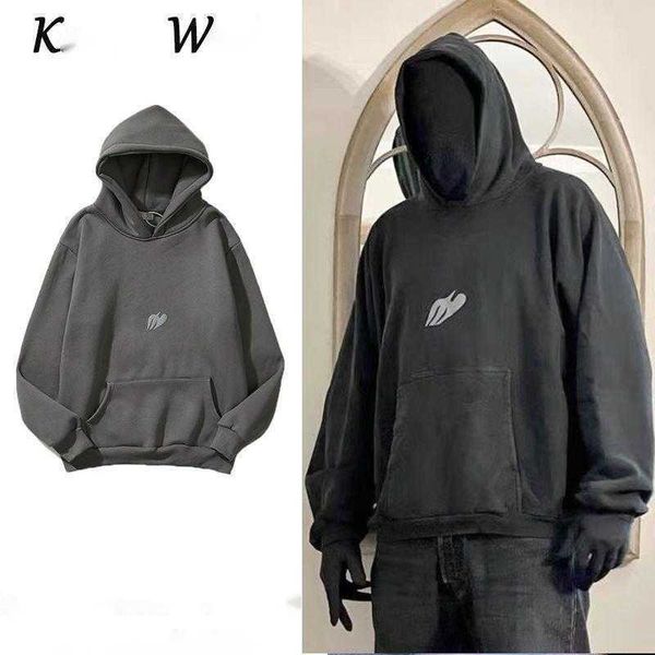

oversize hoodies men women hooded sweater kan 23ss ye designer hoodie hip hop pullover jacket fashion sweatshirt us size, Black