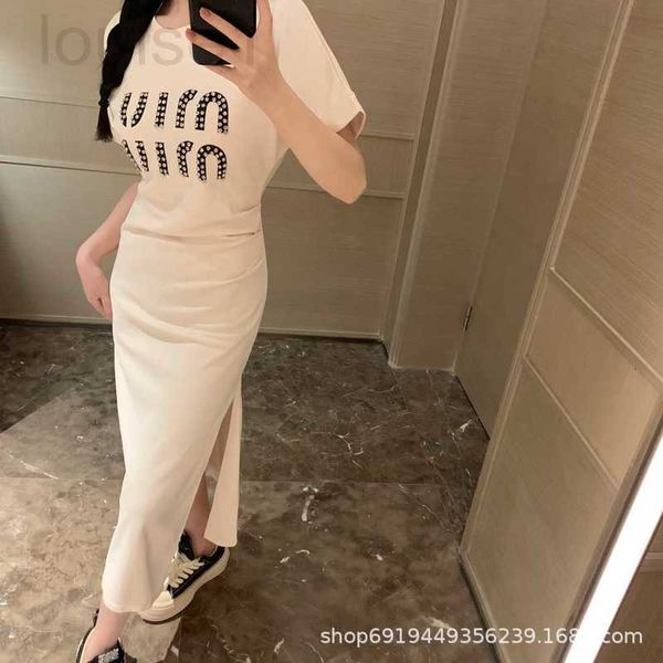 

basic & casual dresses designer 23 early autumn new niche design letter print minimalist slim fit and versatile split dress bvzx, Black;gray