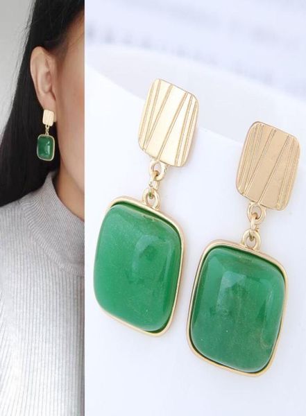 

square stud earrings for women fashion jewelry statement gold color earrings new boucle d039oreille femme orecchini donna6303293, Golden;silver