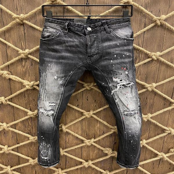 

2021 italian european and american fashion men's casual jeans high-grade washing pure hand grinding quality optimization l226l, Blue