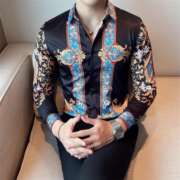 

2022ss luxurys designers dress shirt menswear fashion society black men solid color business casual mens long sleeve red size -4x217e, White;black