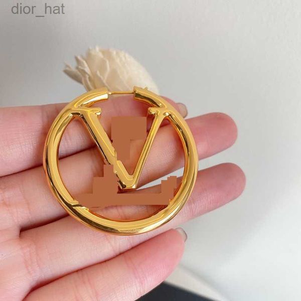 

23 24 luxury big gold hoop earrings 5cm for lady women orrous girls ear studs set designer jewelry earring gift no box, Golden;silver