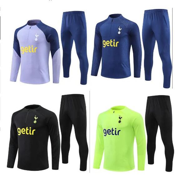 

23 24 kids spurs tracksui set del chandal 22 23 24 survetement son janssen lo celso ndombele man football jackets child training suit dele b, Black