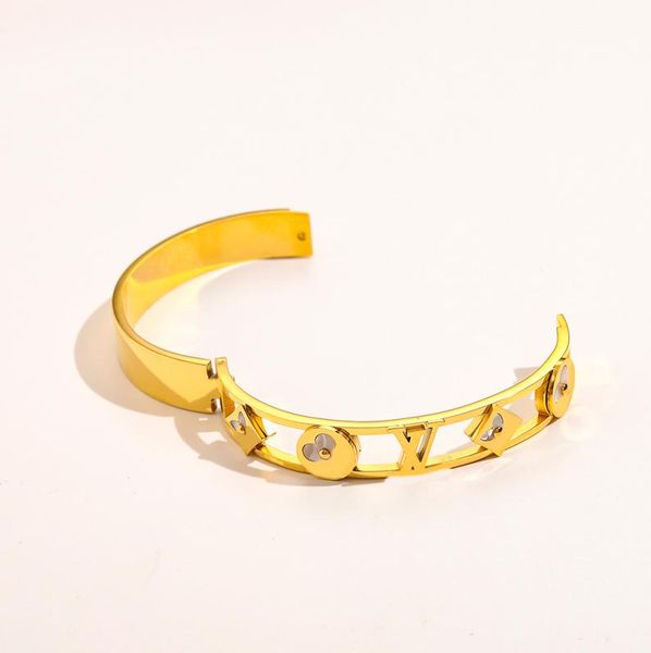 

designer branded bracelets women bangle luxury designer jewelry 18k gold plated stainless steel wedding lovers gift bangles wholes8633433, Black
