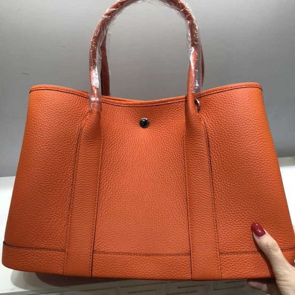 

designer herbags mas s tote bags garden party h home layer lychee grain cowhide leather shoulder strap cm garden bag portable messenger lady
