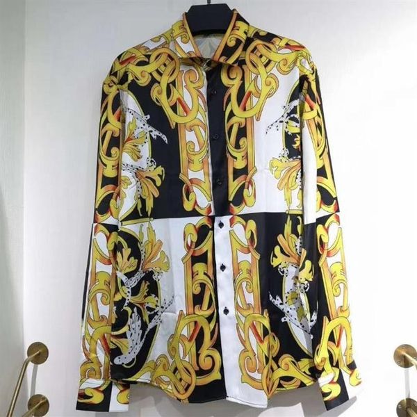 

men's casual shirts qw0326 fashion 2021 runway european design party style clothing267d, White;black