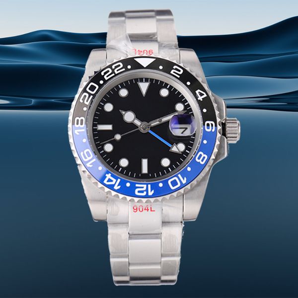 

mens watches automatic watch 40mm ceramic bezel full stainless steel automatic mechanics movment green reloj de lujo sapphire 5atm waterproo, Slivery;brown