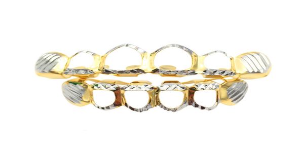 

new gold silver hollow open dlampnd cut 6 tooth bottom grills teeth caps tooth hiphop grillz set party jewelry7994005, Black