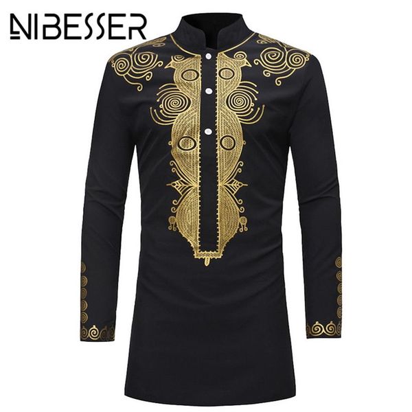 

nibesser men dashiki dress shirt summer african clothing man fashion design shirt african traditional printed male hippie228q, White;black