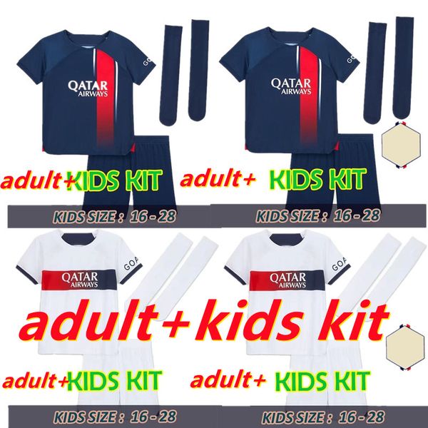 

2023 2024 maillots white away 10 mbappe soccer jerseys r. sanches hakimi 23 24 enfants maillot french psgs fourth football shirts men kits k, Black;yellow