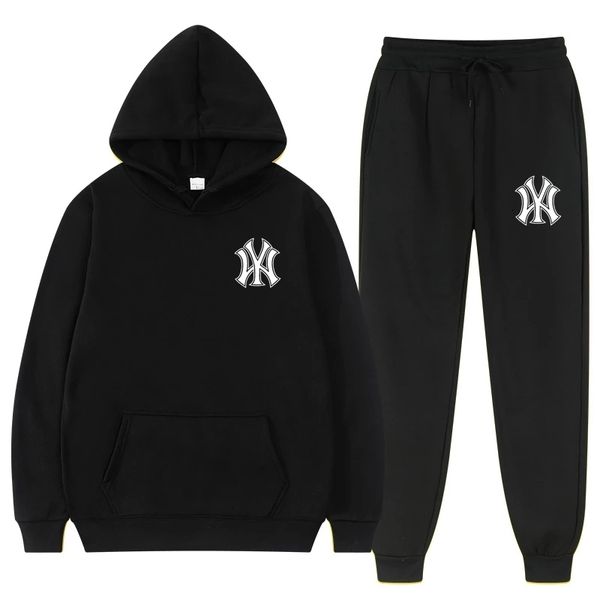 

men's tracksuits 2 pieces sets tracksuit hooded sweatshirt drawstring pants male sport hoodies running sportswear men women brand autum, Gray