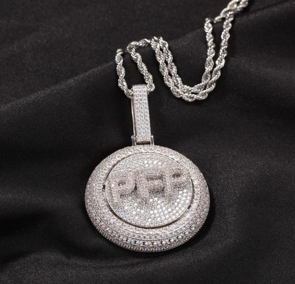 

az custom name letters gold necklaces mens fashion hip hop jewelry iced out rotating letter pendant necklace2761205, Silver