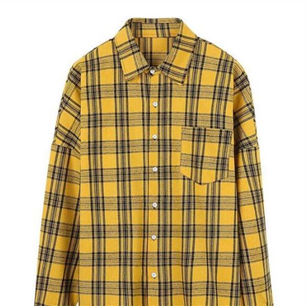 

men designer fashion plaid loose shirts new style casual long sleeved shirts fashion blouse street shirts208o, White;black