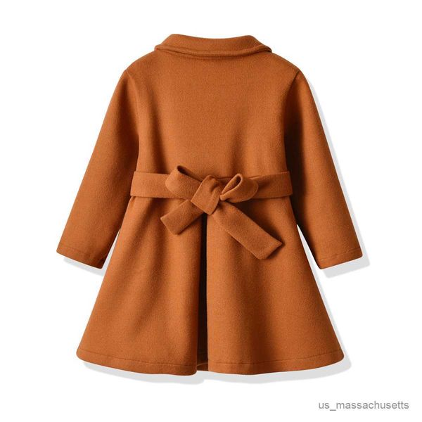 

jackets fashion winter woolen coat for toddler girl 2023 size 2-8 kids overcoat warm wool jackets child autumn long outwear r230812, Blue;gray