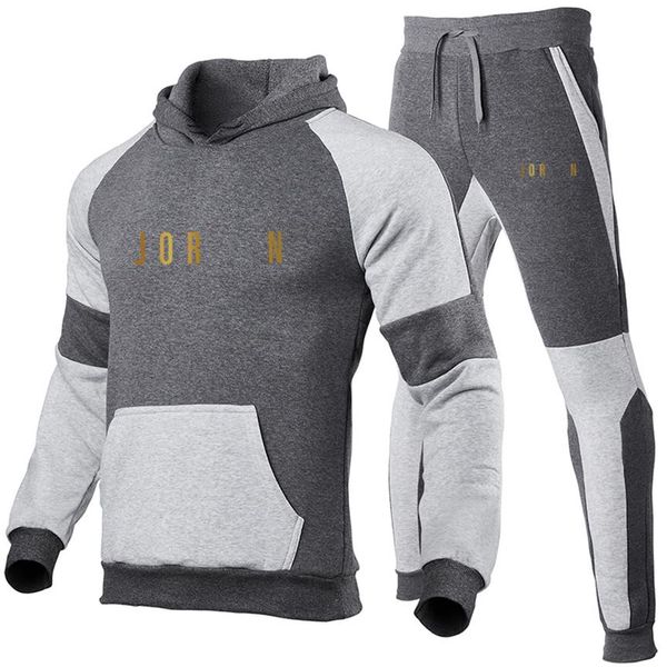 

brand designer tracksuit sweat fashion winter hoodie jogger jacket pantalons sets sporting mens sportswear winter clothes237p, Gray