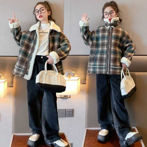 

jackets girls winter jackets and coats clothing kids blouse fashion outerwear for child granular warm overcoat old r230812, Blue;gray