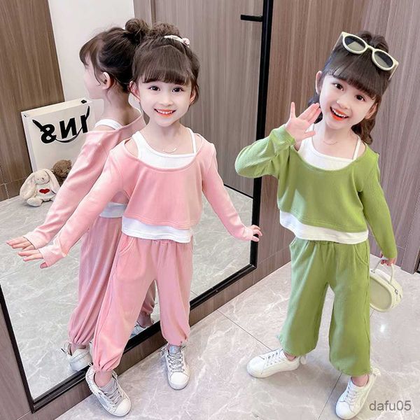 

clothing sets kids clothes sweatshirt pants clothing for girls casual style kids girl clothes set toddler children clothing r230812, White