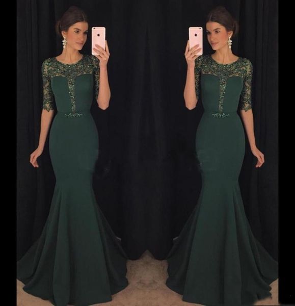 

2017 chic dark green evening dresses kaftan abaya middle east saudi arabia indian lady mermaid prom dresses dress for party wear p2018214, Black